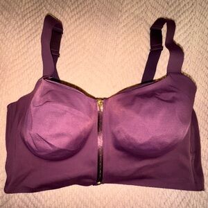 Victoria’s Secret Knockout Sport Bra 40DD Wine Longline Front Zip EUC